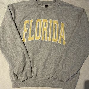 Light Gray and Yellow Florida Crewneck Sweatshirt